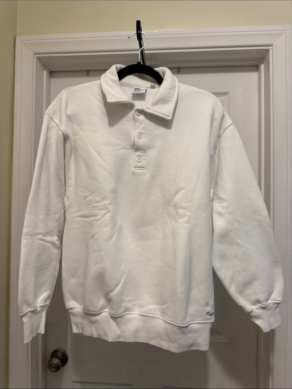 TNA White Cozy Fleece Sweatfleece Pullover